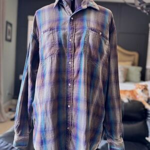 Ascend Men’s 2XL Heavyweight Plaid Flannel Shirt Snap Button Western Style